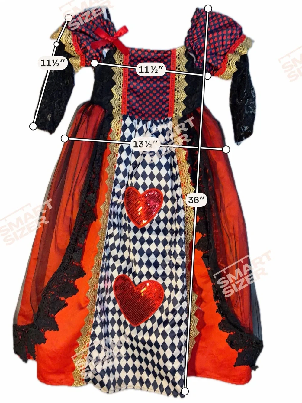 Trish Scully Child Sz 7 Queen Of Hearts Deluxe Costume Dress Red Gown Wonderland